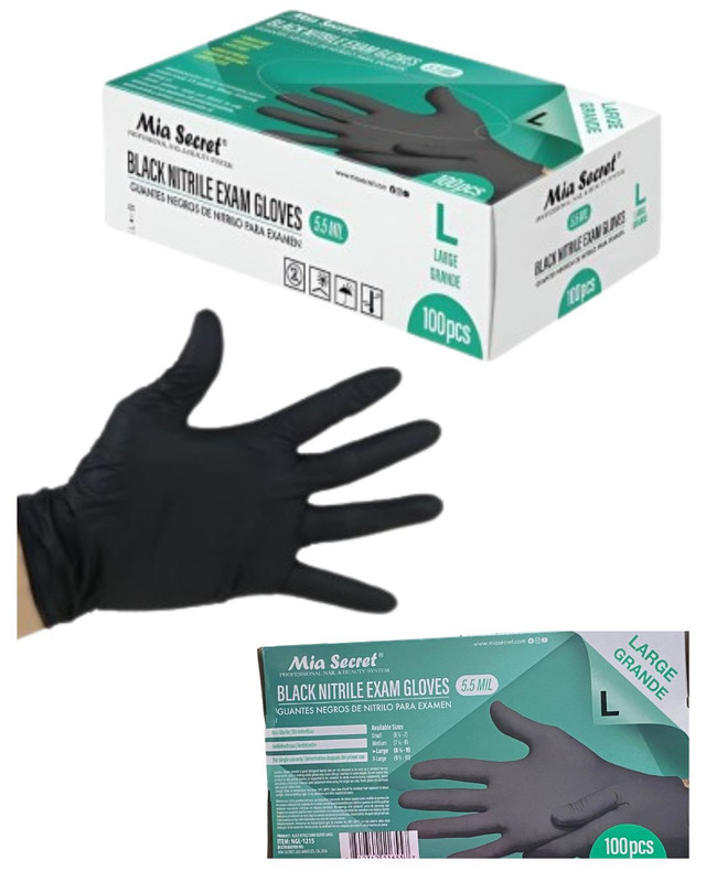 [842342116557] GUANTES NEGRO MIA SECRET TALLA "L" (6557) 100PCS