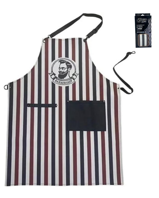 [7592300039482] DELANTAL PARA BARBERIA CON RAYAS  SUPER CRISTAL