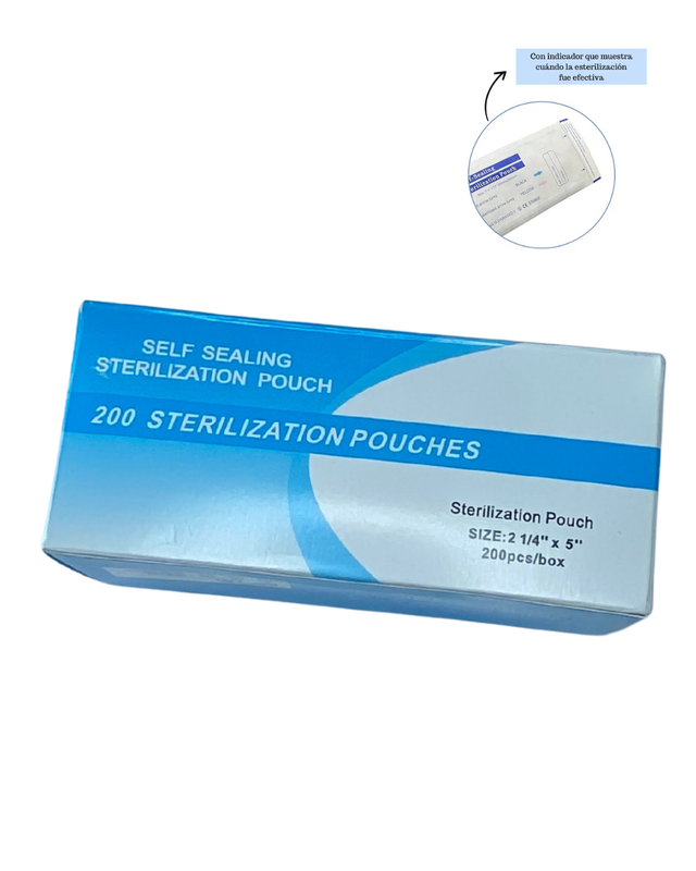 [ML1428] BOLSA DE ESTIRILIZACION AUNTOSELLABLE 200 unidades  SIZE: 2 1/4¨x5¨  (57x130mm)