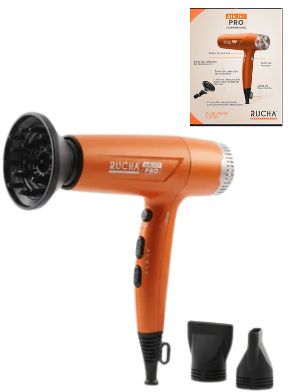[7592766005489] SECADOR RUCHA AIRJET PRO  IONES AIRE X2 DE 70000RPM