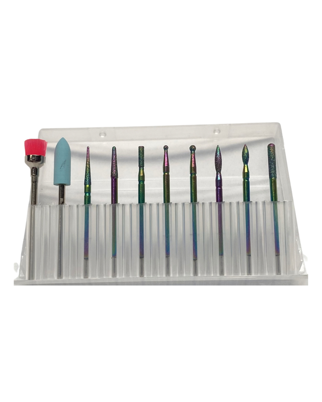 [TF0827] KIT PUNTA MANICURA RUSA 10PCS TITANIO