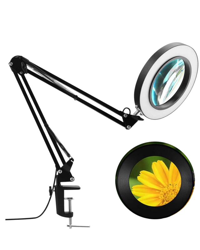 [TF0855] LAMPARA BRAZO AJUSTABLE DE MESA CON LUPA