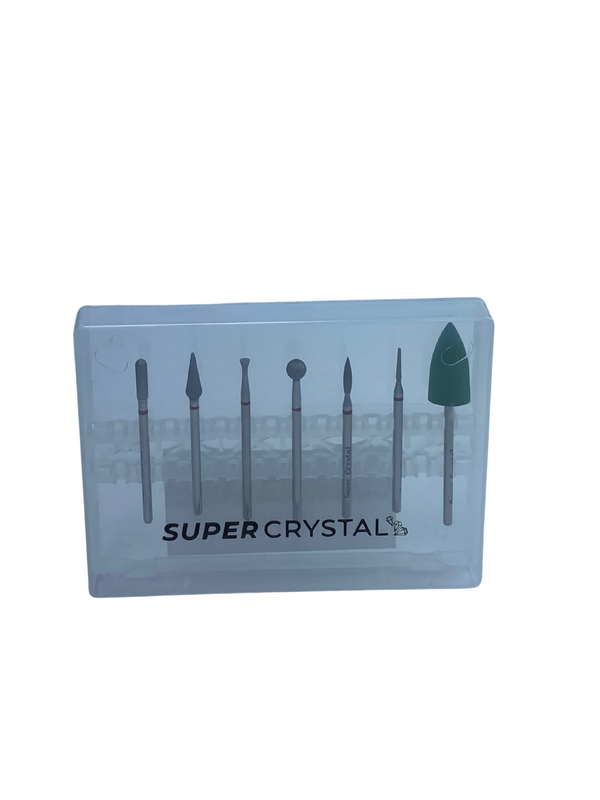 [7592300036832] KIT DE Broca Para Manicure (7)Puntas SUPER CRYSTAL