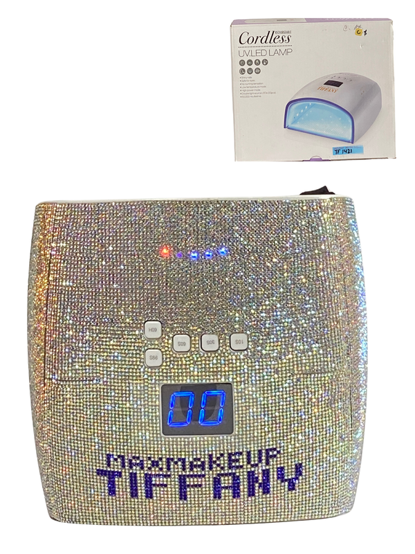 [TF1421] Lampara recargable de 66w con cristales blancos modelo (s10)