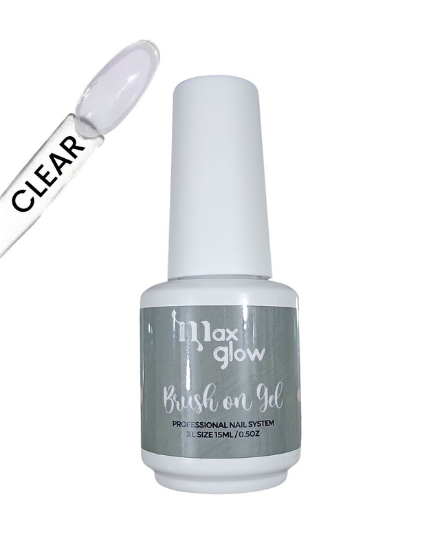 [ML1433(CLEAR)] BRUSH ON GEL MAX GLOW CLEAR 15ml.