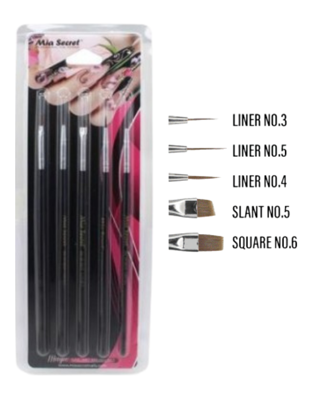 [811901018038] SET DE PINCELES PARA ARTE 5PCS MIA SECRET (8038)