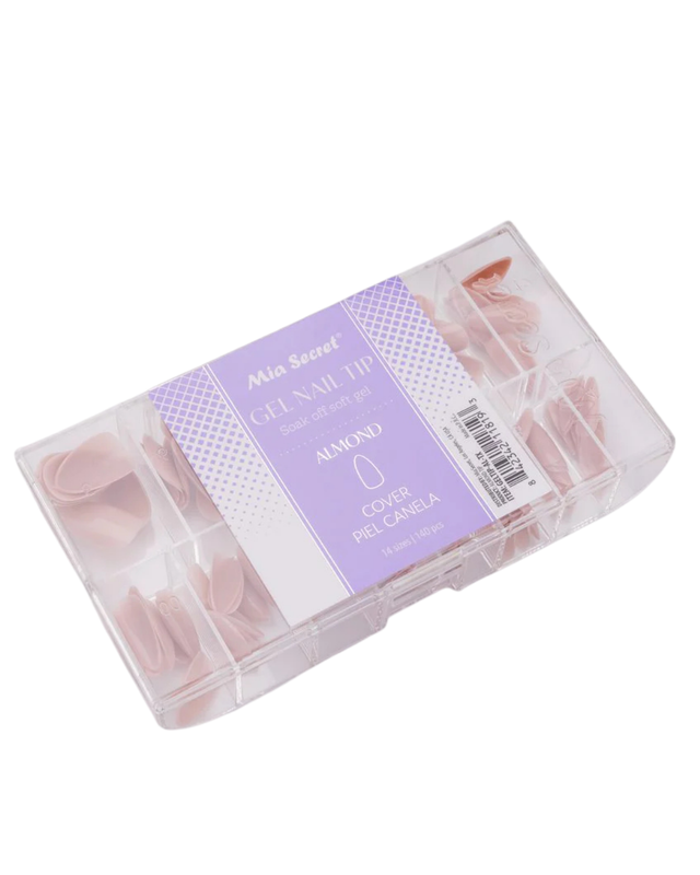 [842342118193] GEL TIP ALMOND COVER PIEL CANELA 140PCS MIA SECRET (8193)