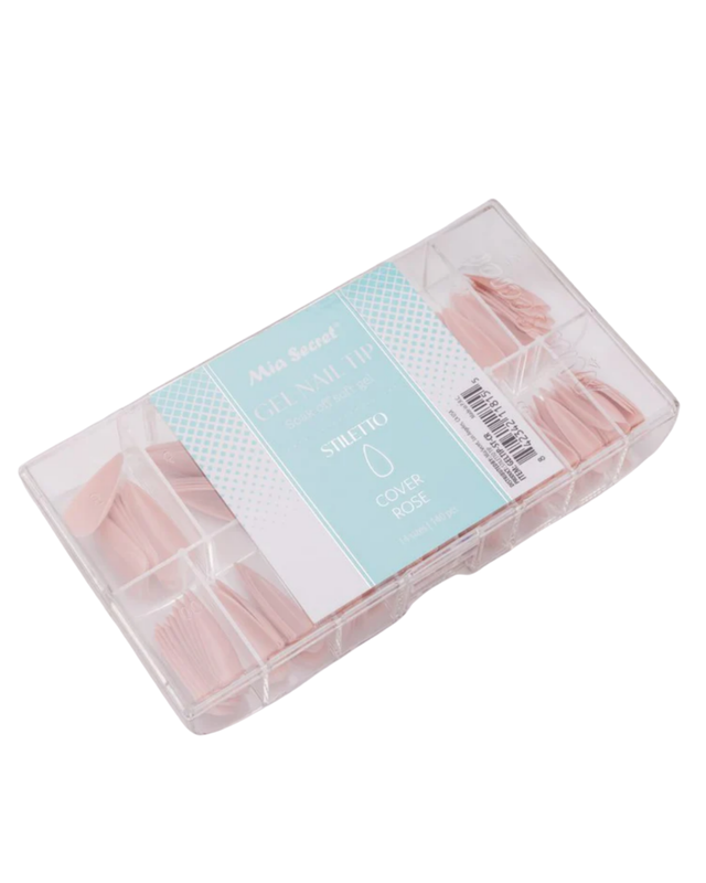 [842342118148] GEL TIP STILETTO COVER PIEL CANELA 140PCS MIA SECRET (8148)