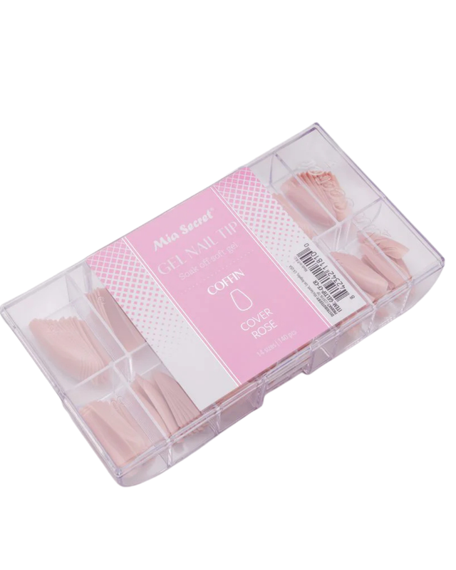 [842342118094] GEL TIP COFFIN COVER PIEL CANELA 140PCS MIA SECRET (8094